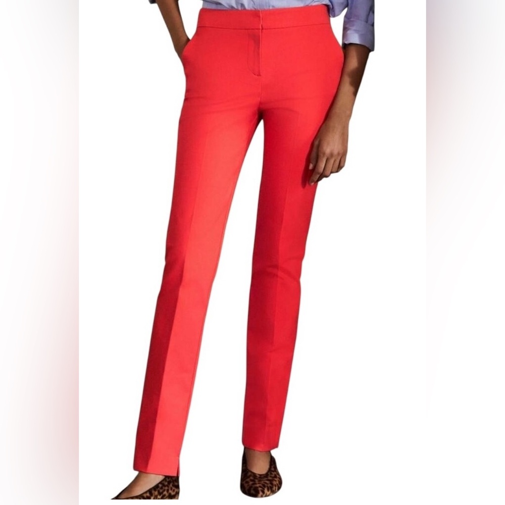 Boden Women's Vibrant Red Straight Leg Pants Size 12 Long